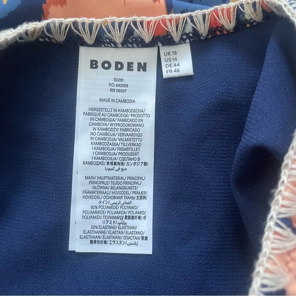 Boden Crochet Trim Wrap One Piece Halter Style Swimsuit Size 14 - Picture 5 of 9